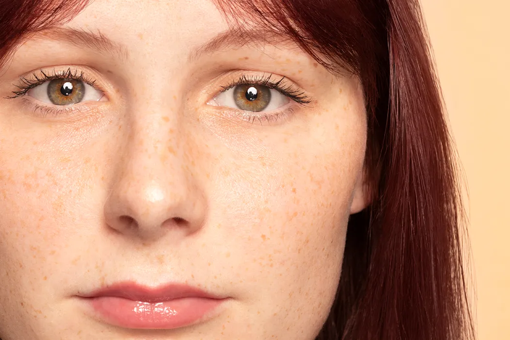 close up Shot of a Woman with dark red hair
